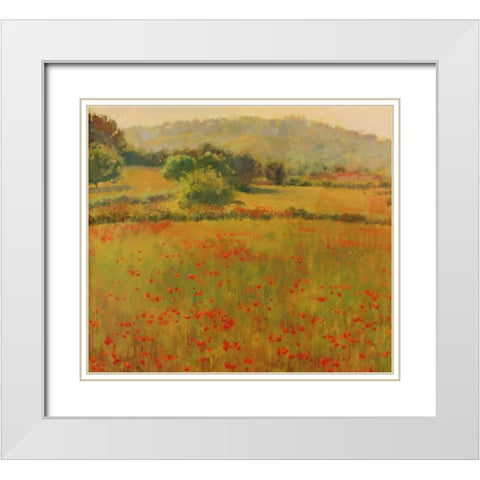 Amapolas III White Modern Wood Framed Art Print with Double Matting by Krioutchkov, Alex Hook