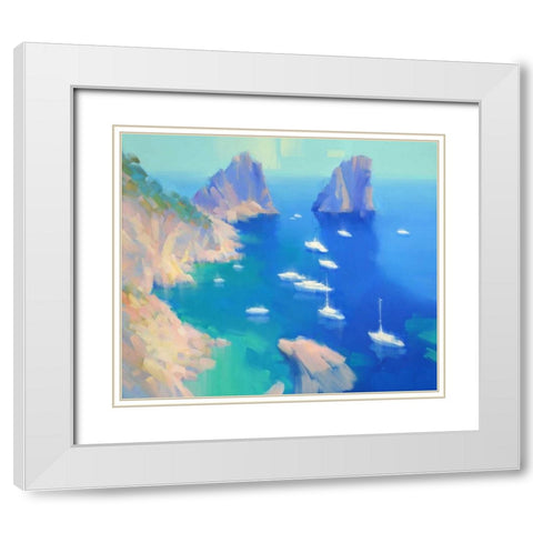 Capri II White Modern Wood Framed Art Print with Double Matting by Krioutchkov, Alex Hook