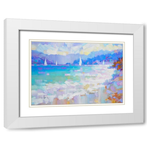 Mediterraneo White Modern Wood Framed Art Print with Double Matting by Krioutchkov, Alex Hook