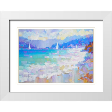 Mediterraneo White Modern Wood Framed Art Print with Double Matting by Krioutchkov, Alex Hook