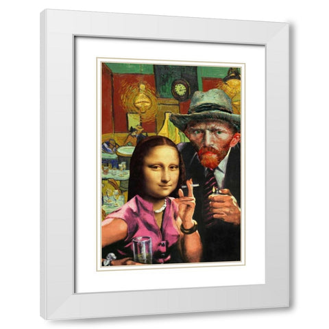 Ladies Night White Modern Wood Framed Art Print with Double Matting by Kite, Barry