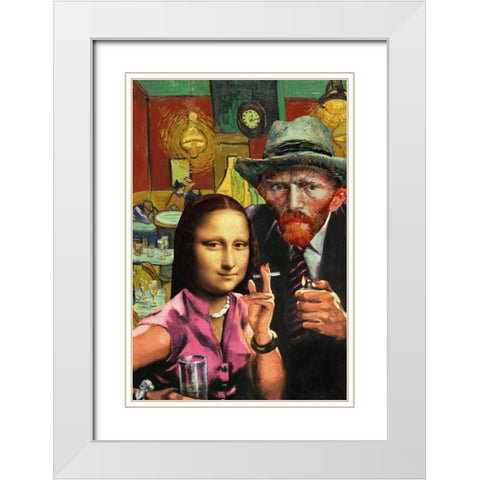 Ladies Night White Modern Wood Framed Art Print with Double Matting by Kite, Barry