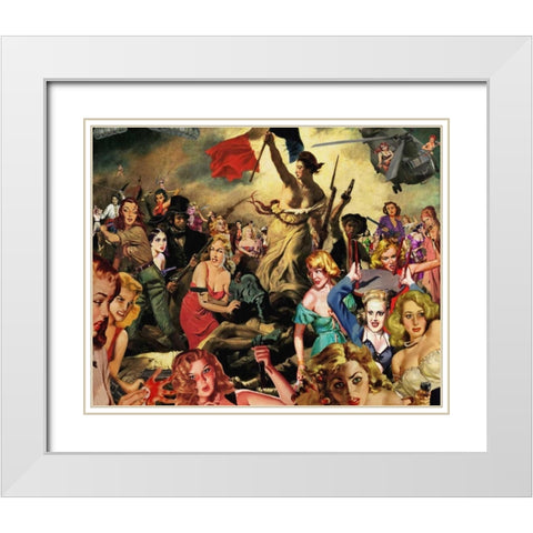 Liberty Leading White Modern Wood Framed Art Print with Double Matting by Kite, Barry