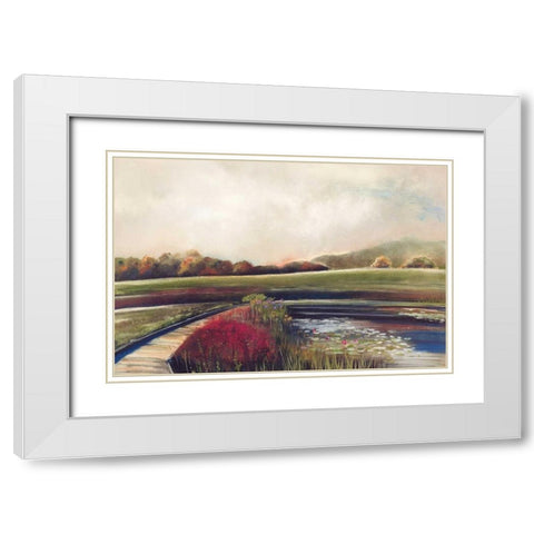 Edge of Autumn White Modern Wood Framed Art Print with Double Matting by Koury, Aleah