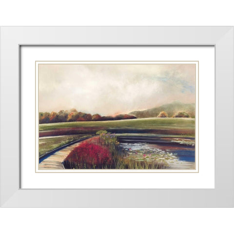 Edge of Autumn White Modern Wood Framed Art Print with Double Matting by Koury, Aleah