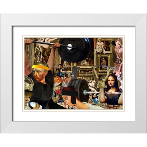 Pumping Oil White Modern Wood Framed Art Print with Double Matting by Kite, Barry