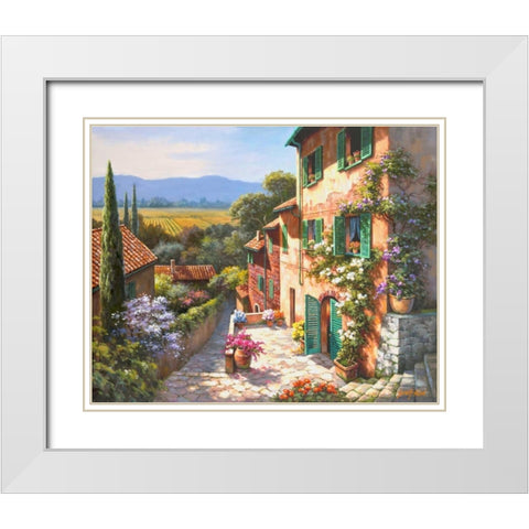 Spring in the Valley White Modern Wood Framed Art Print with Double Matting by Kim, Sung