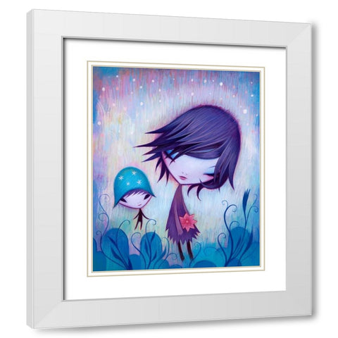 Happy I Met You White Modern Wood Framed Art Print with Double Matting by Ketner, Jeremiah