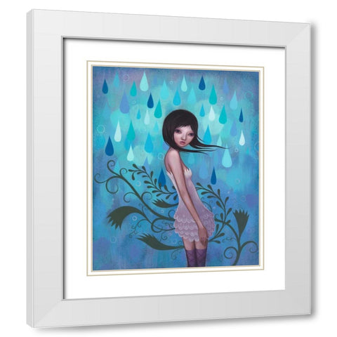 Morning Showers White Modern Wood Framed Art Print with Double Matting by Ketner, Jeremiah