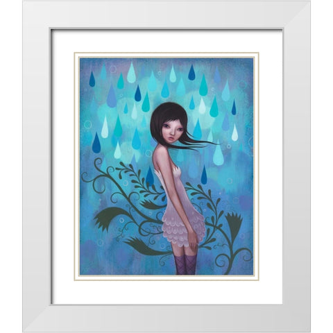 Morning Showers White Modern Wood Framed Art Print with Double Matting by Ketner, Jeremiah