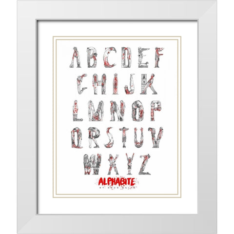 Alphabite White Modern Wood Framed Art Print with Double Matting by Keith, Doug
