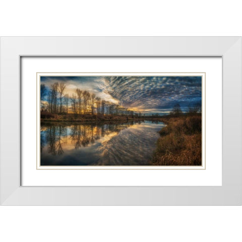 Angel Wings White Modern Wood Framed Art Print with Double Matting by Kostka, Vladimir