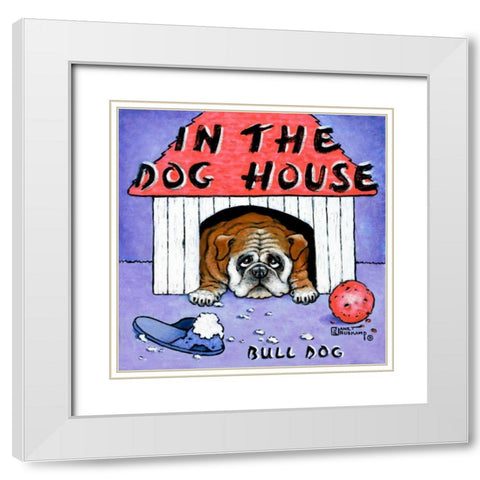 In the Dog House White Modern Wood Framed Art Print with Double Matting by Kruskamp, Janet