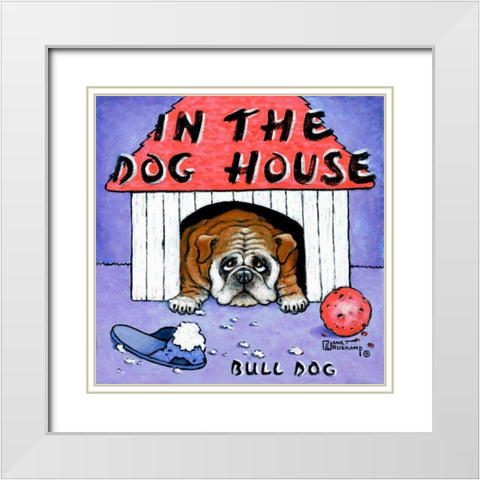 In the Dog House White Modern Wood Framed Art Print with Double Matting by Kruskamp, Janet