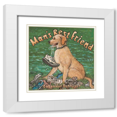 Manâ€™s Best Friend White Modern Wood Framed Art Print with Double Matting by Kruskamp, Janet