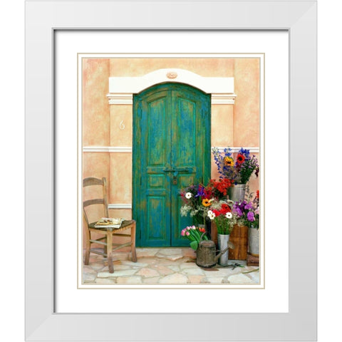 Fleuriste, Provence White Modern Wood Framed Art Print with Double Matting by Klug, Alan