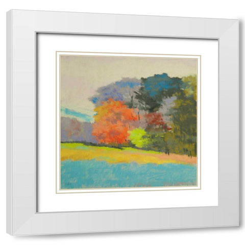 Fox Farm Woods White Modern Wood Framed Art Print with Double Matting by Kelly, Mike