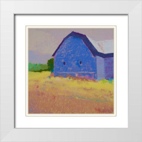 Summer Field White Modern Wood Framed Art Print with Double Matting by Kelly, Mike