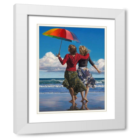 Celebration of Life White Modern Wood Framed Art Print with Double Matting by Kelley, Paul