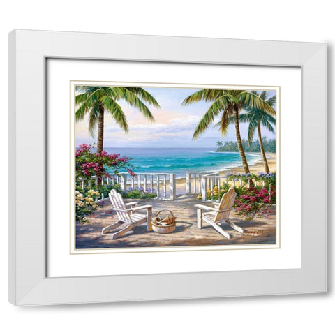 Coastal View White Modern Wood Framed Art Print with Double Matting by Kim, Sung