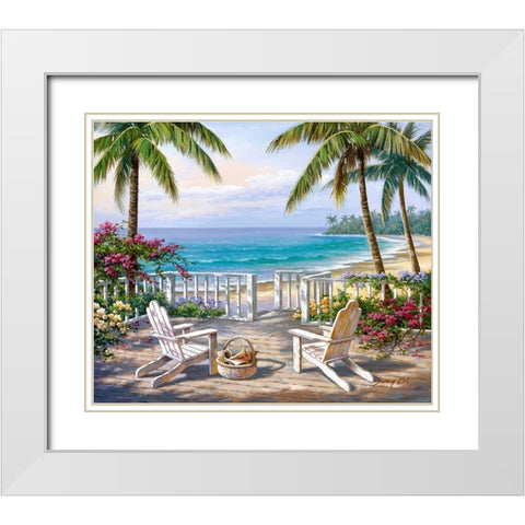 Coastal View White Modern Wood Framed Art Print with Double Matting by Kim, Sung