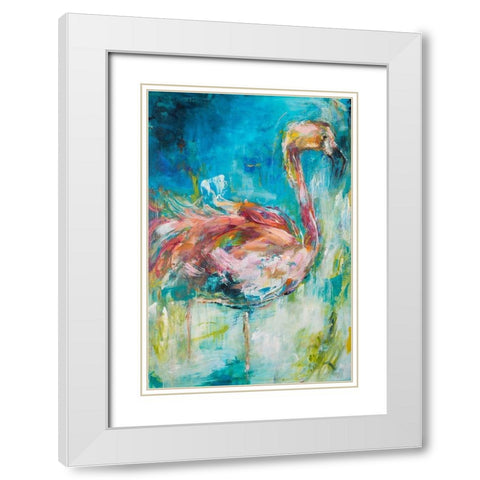 Pretty in Pink No. 1 White Modern Wood Framed Art Print with Double Matting by Koelman, Hilma