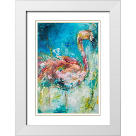Pretty in Pink No. 1 White Modern Wood Framed Art Print with Double Matting by Koelman, Hilma