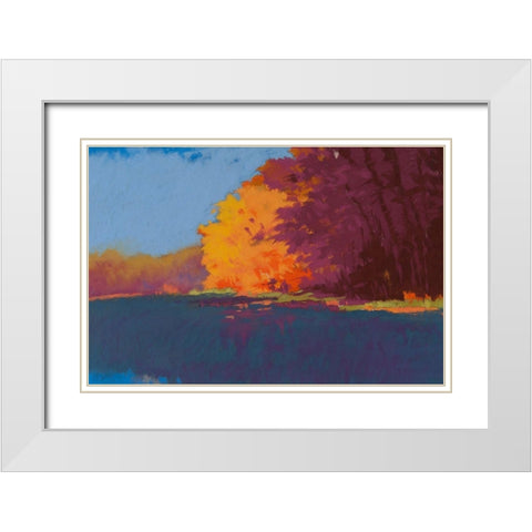 River Bank White Modern Wood Framed Art Print with Double Matting by Kelly, Mike