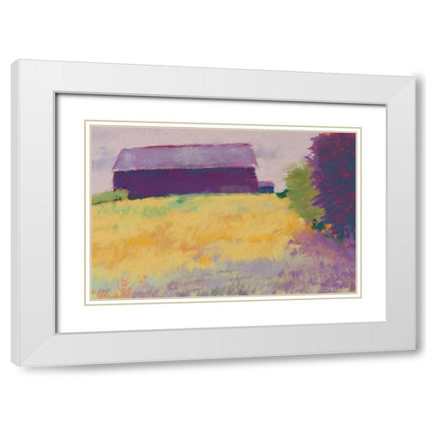Wheat Field White Modern Wood Framed Art Print with Double Matting by Kelly, Mike