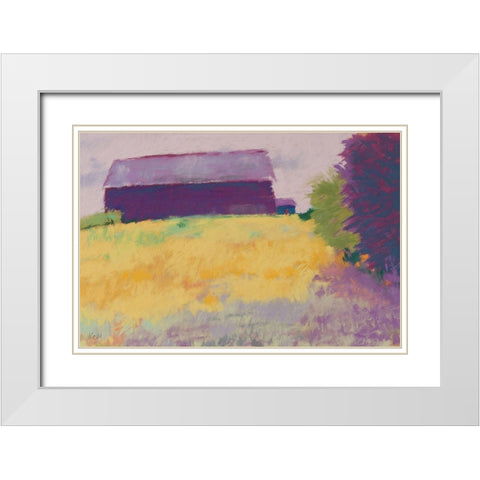 Wheat Field White Modern Wood Framed Art Print with Double Matting by Kelly, Mike