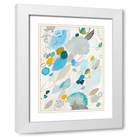 Blue Lightening White Modern Wood Framed Art Print with Double Matting by Kleinpeter, Maggie