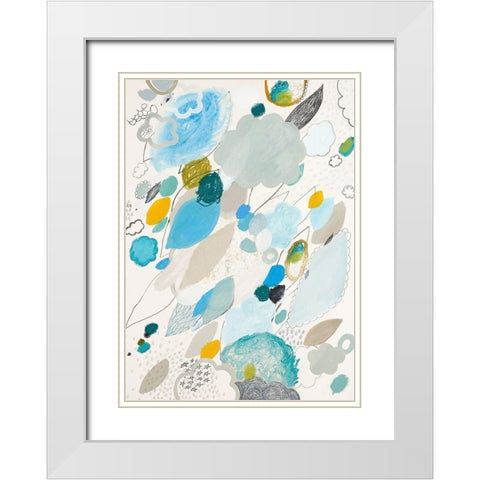 Blue Lightening White Modern Wood Framed Art Print with Double Matting by Kleinpeter, Maggie