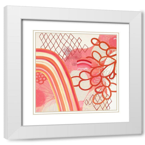 Cherry Fruitstripe Chain White Modern Wood Framed Art Print with Double Matting by Kleinpeter, Maggie