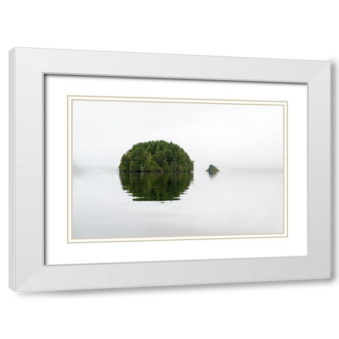Islands White Modern Wood Framed Art Print with Double Matting by Kostka, Vladimir