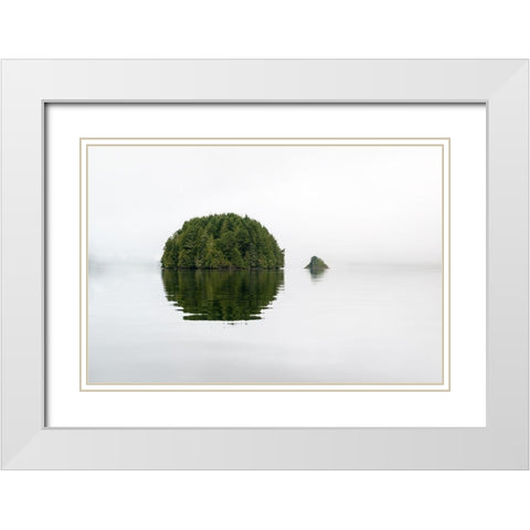 Islands White Modern Wood Framed Art Print with Double Matting by Kostka, Vladimir