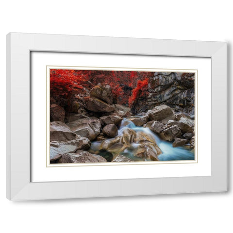Othello Tunnels White Modern Wood Framed Art Print with Double Matting by Kostka, Vladimir