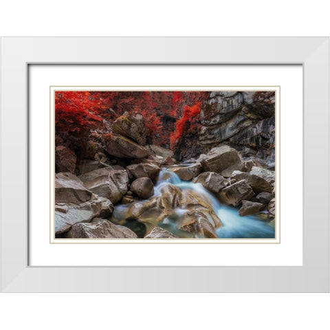 Othello Tunnels White Modern Wood Framed Art Print with Double Matting by Kostka, Vladimir
