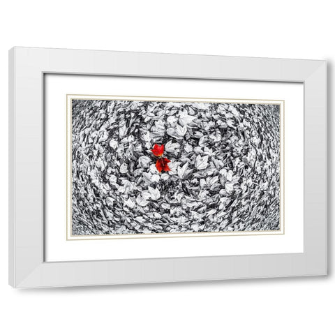 Together White Modern Wood Framed Art Print with Double Matting by Kostka, Vladimir