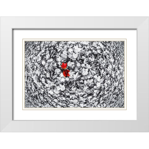 Together White Modern Wood Framed Art Print with Double Matting by Kostka, Vladimir