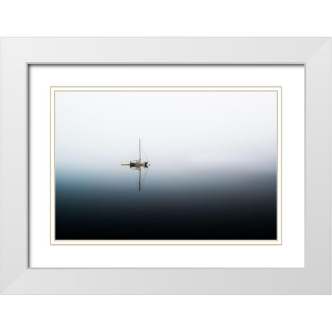 Tranquility I White Modern Wood Framed Art Print with Double Matting by Kostka, Vladimir