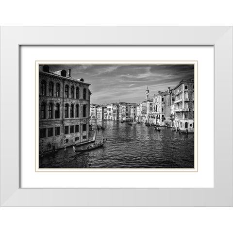 Venice White Modern Wood Framed Art Print with Double Matting by Kostka, Vladimir