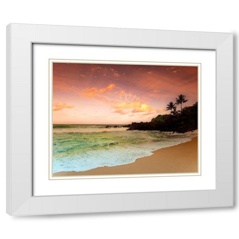 North Shore Dawn, Oahu White Modern Wood Framed Art Print with Double Matting by Klug, Alan