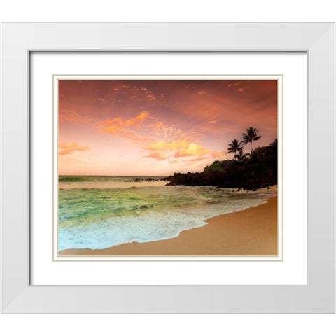 North Shore Dawn, Oahu White Modern Wood Framed Art Print with Double Matting by Klug, Alan