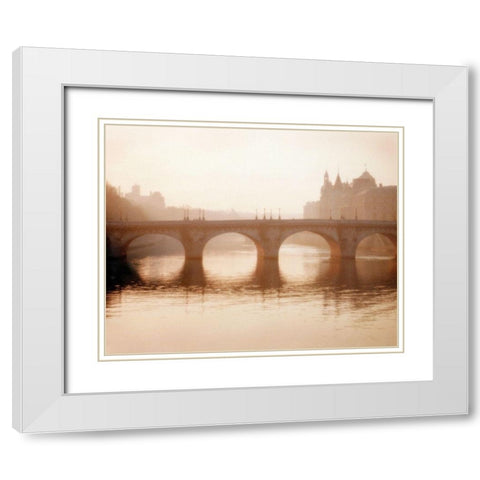 Pont Neuf, Paris White Modern Wood Framed Art Print with Double Matting by Klug, Alan