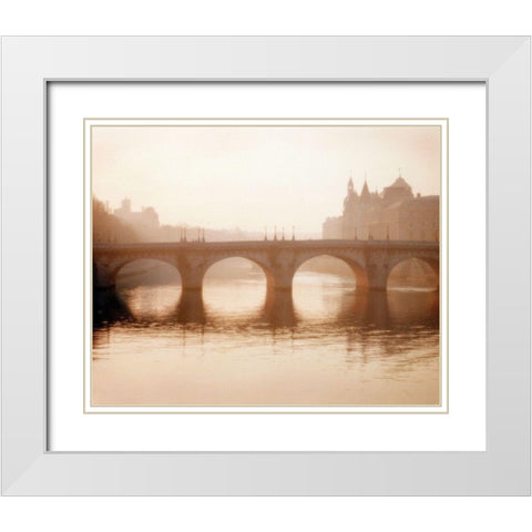 Pont Neuf, Paris White Modern Wood Framed Art Print with Double Matting by Klug, Alan