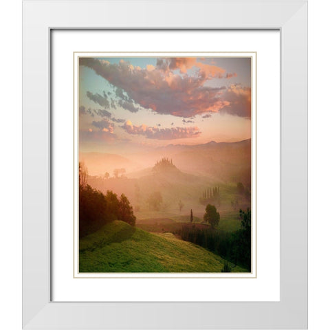 Villa, Toscana White Modern Wood Framed Art Print with Double Matting by Klug, Alan