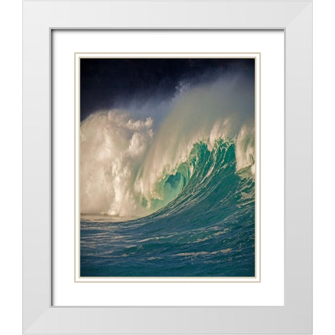 Waimea, Oahu White Modern Wood Framed Art Print with Double Matting by Klug, Alan