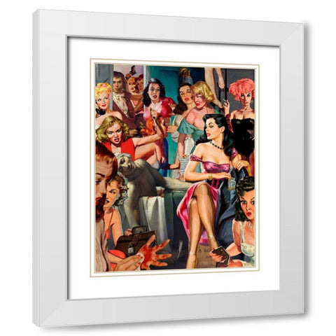 Artist in Hallway White Modern Wood Framed Art Print with Double Matting by Kite, Barry