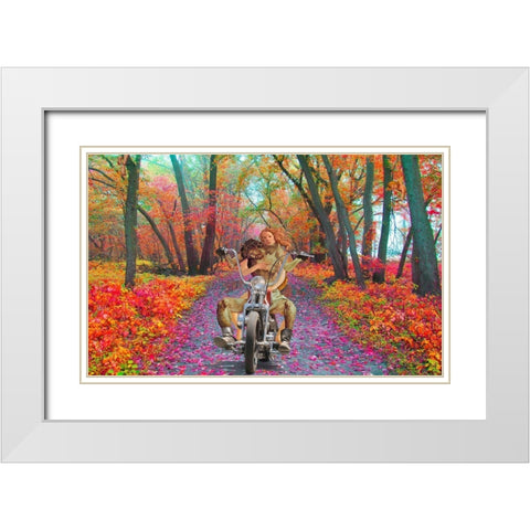 Jesus and His Bitch White Modern Wood Framed Art Print with Double Matting by Kite, Barry