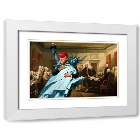 Nobody Move! White Modern Wood Framed Art Print with Double Matting by Kite, Barry